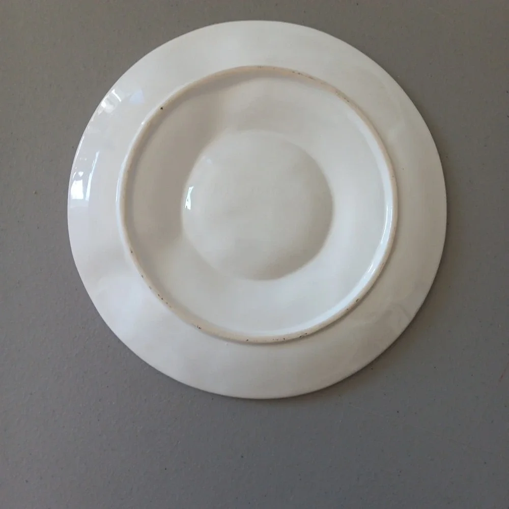 3 Artichoke Plates Portugese Pottery White 9" Serving Dish VTG Seafood Shell‎ - Picture 8 of 9